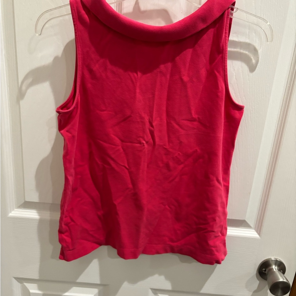 Talbots Vibrant Pink collared Tank Top